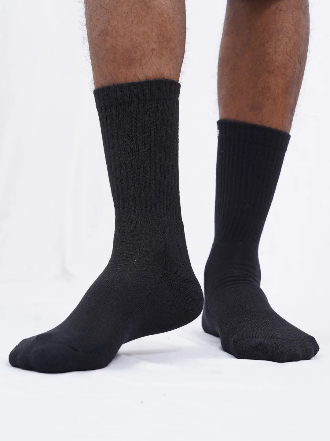 Air Garb Crew Black Socks for Men & Women - Cushion Breathable - Pack of 3