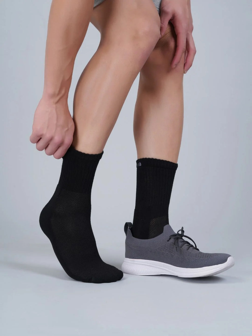Air Garb Crew Black Socks for Men & Women - Cushion Breathable - Pack of 3